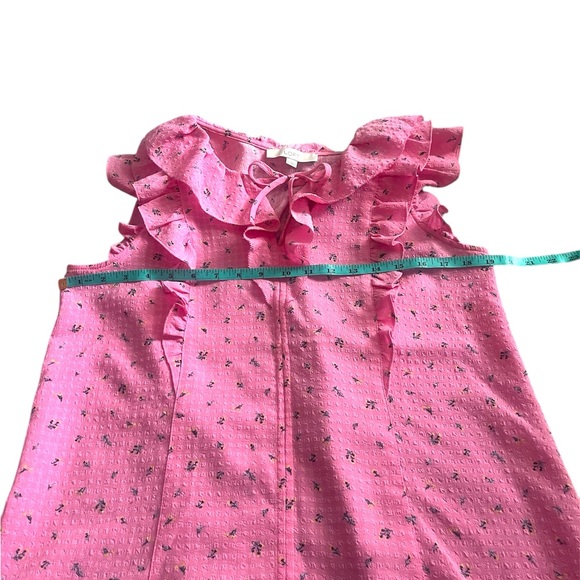 Loft Garden Ruffle tie neck shell-Medium - Picture 5 of 6